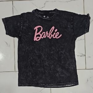 Barbie Graphic T-Shirt | Acid Wash Black | Juniors XS | EUC